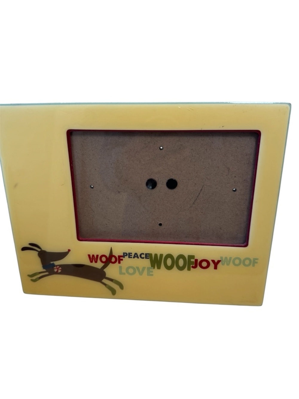 Pet Holiday Dog Photo Frame 3 1/2 x 5 /12 picture glossy trim with woof and bone